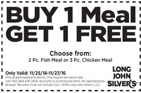 BOGO Free Meal at Long John Silver&#39;s | Los Angeles Coupons | Daily Draws, Coupons, Contests and ...