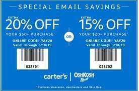 15% to 20% off at Carters/OshKosh B&#39;Gosh | Indianapolis Coupons | Daily Draws, Coupons, Contests ...