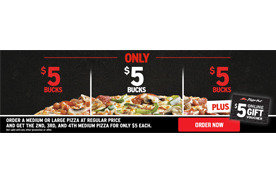 $5 Bucks $5 Bucks $5 Bucks Event at Pizza Hut | Los Angeles Coupons | Daily Draws, Coupons ...