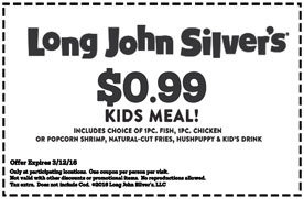 $0.99 Kids Meal at Long John Silver&#39;s | Los Angeles Coupons | Daily Draws, Coupons, Contests and ...