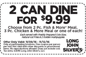 2 can dine for $9.99 at Long John Silver&#39;s | Los Angeles Coupons | Daily Draws, Coupons ...